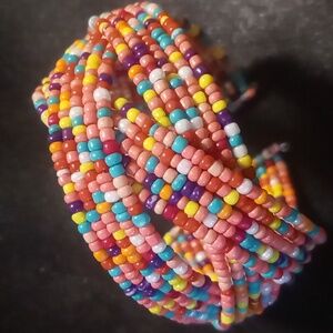 Beaded braided wrapped bracelets colorful expandable